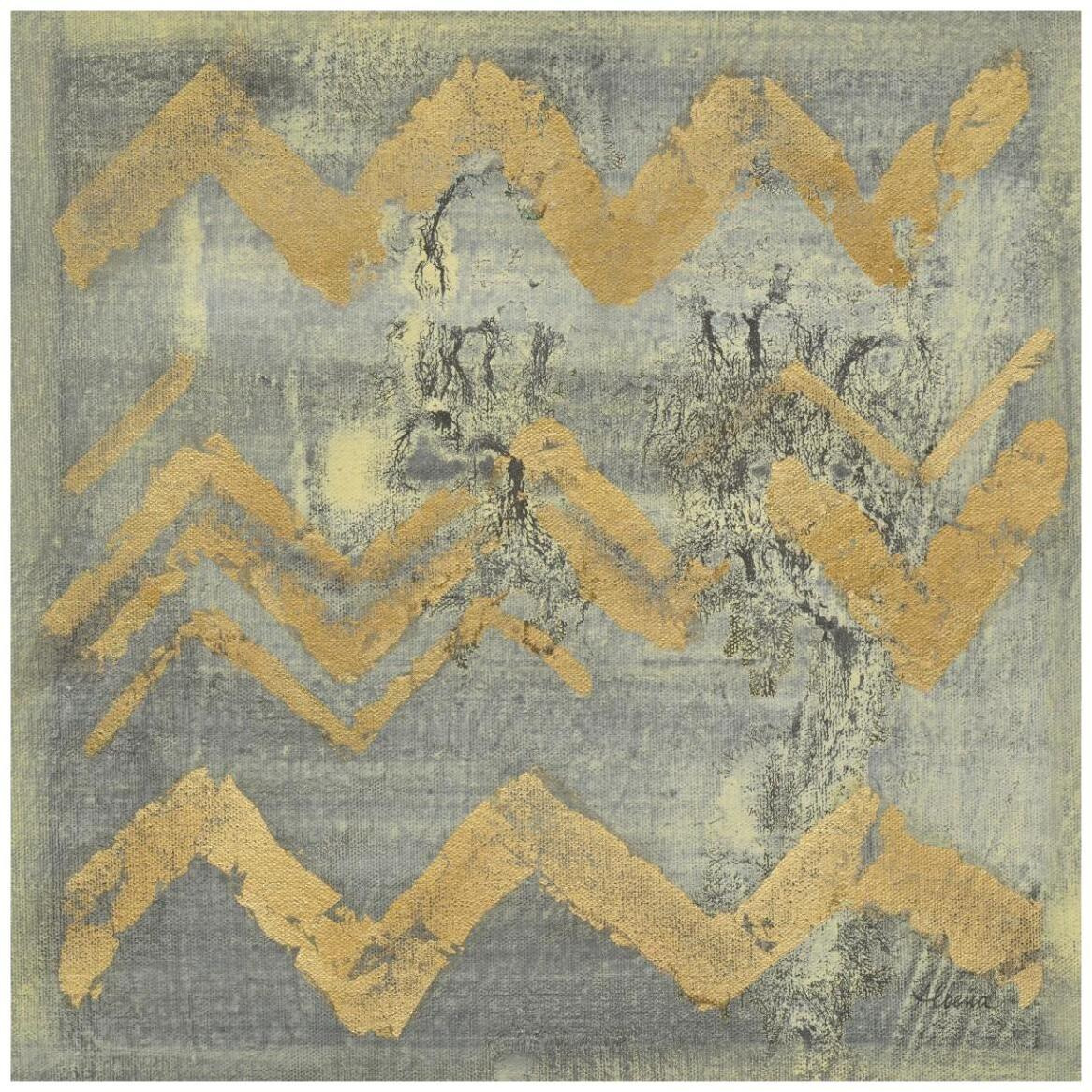 Gold Tapestry VI -Paper Art-42&quotx42"