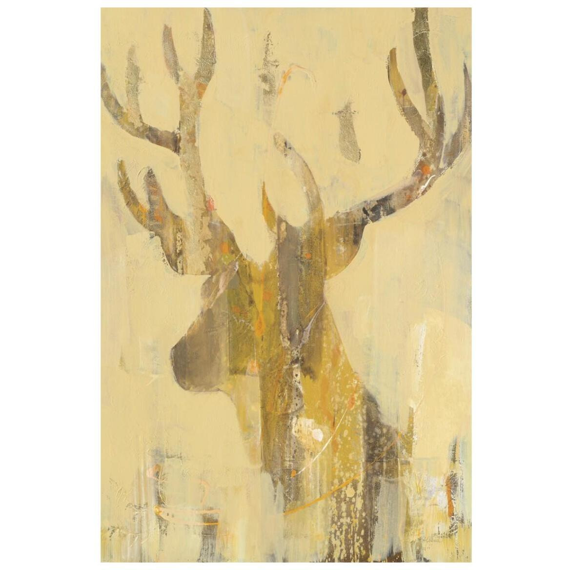 Golden Antlers II -Paper Art-14&quotx20"