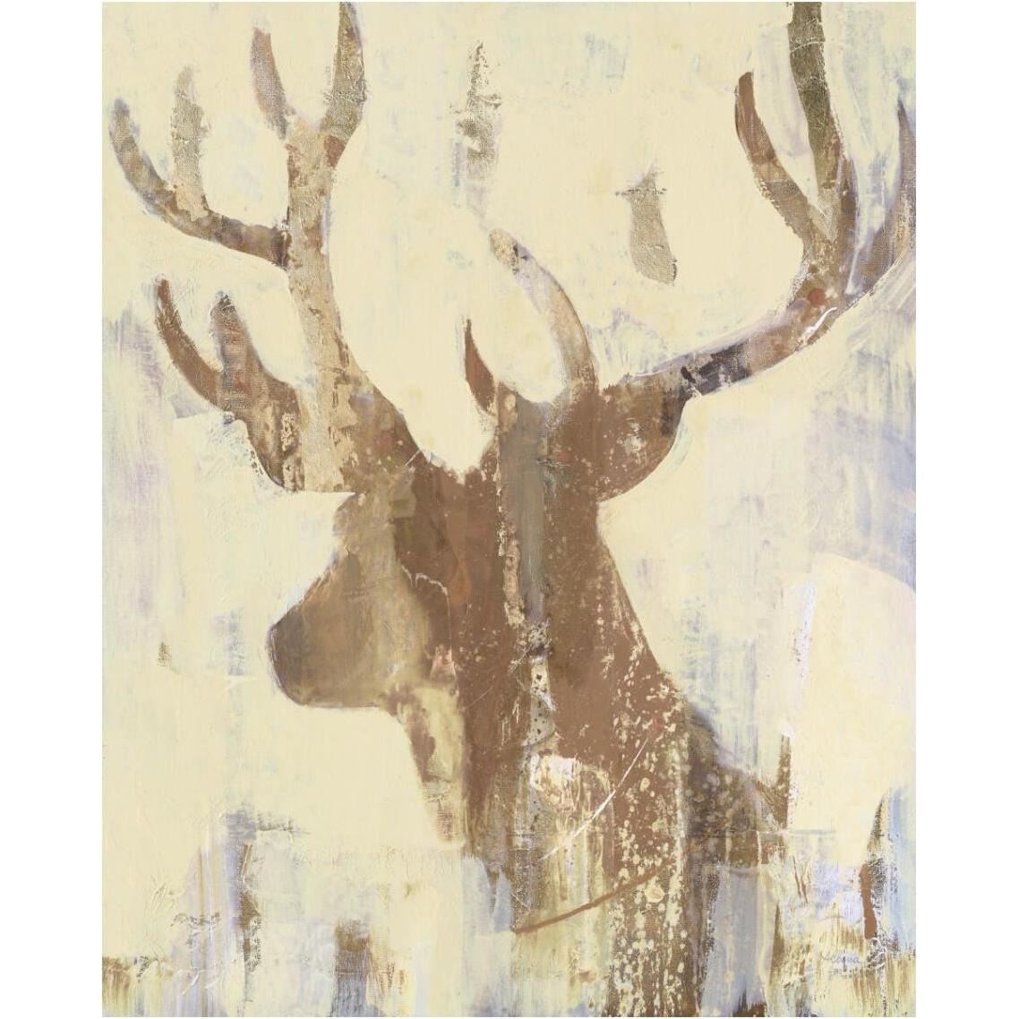 Golden Antlers II Neutral Grey -Paper Art-30&quotx37"