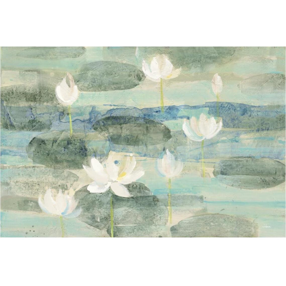 Water Lilies Bright -Paper Art-38&quotx26"