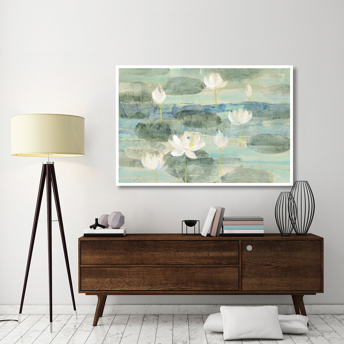 Water Lilies Bright -Paper Art-62&quotx42"
