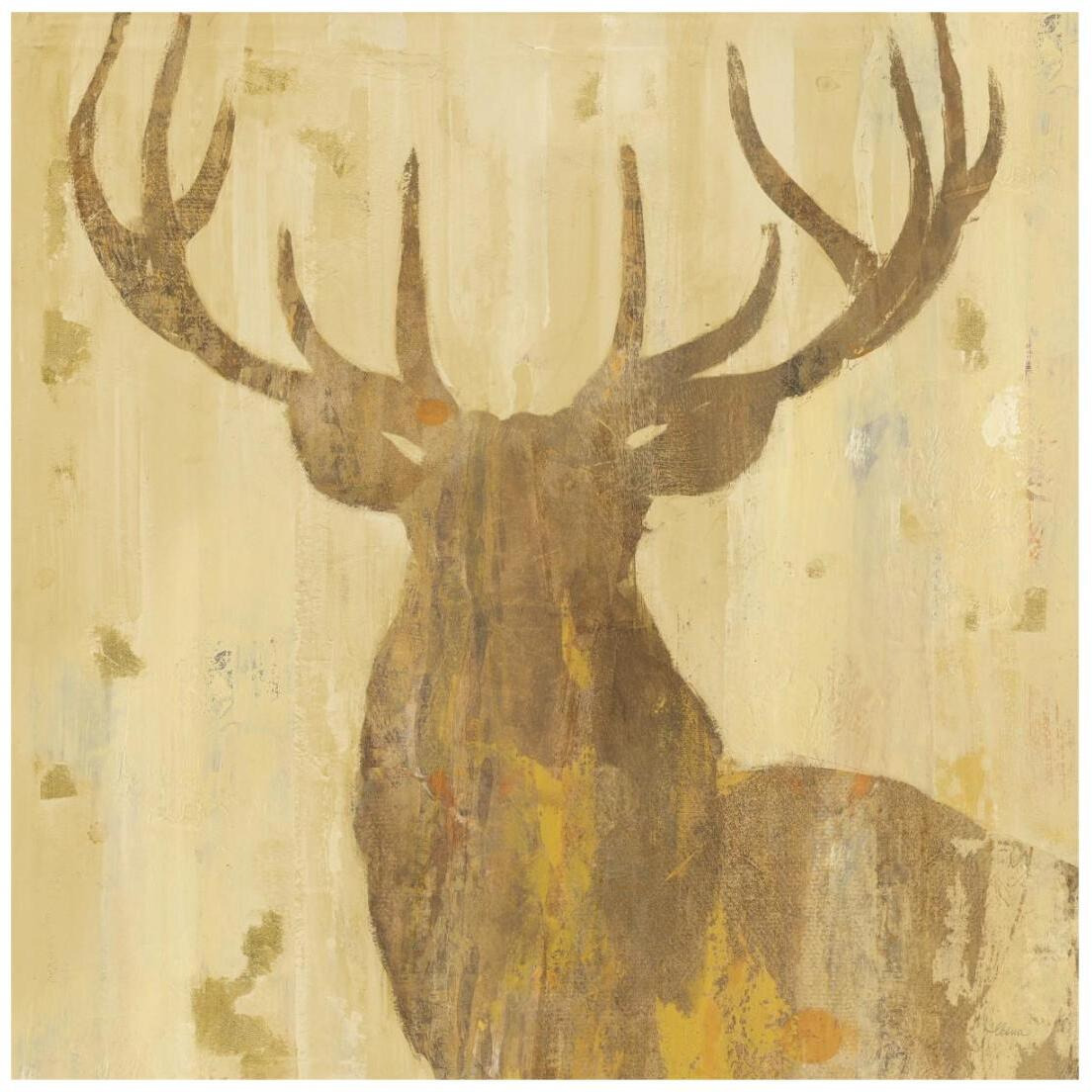 Golden Antlers III -Paper Art-20&quotx20"