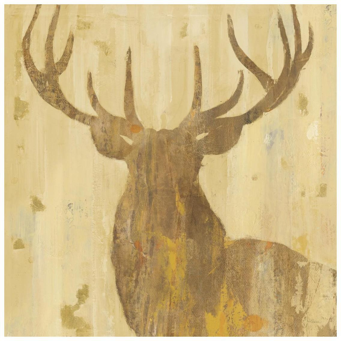Golden Antlers III -Paper Art-26&quotx26"