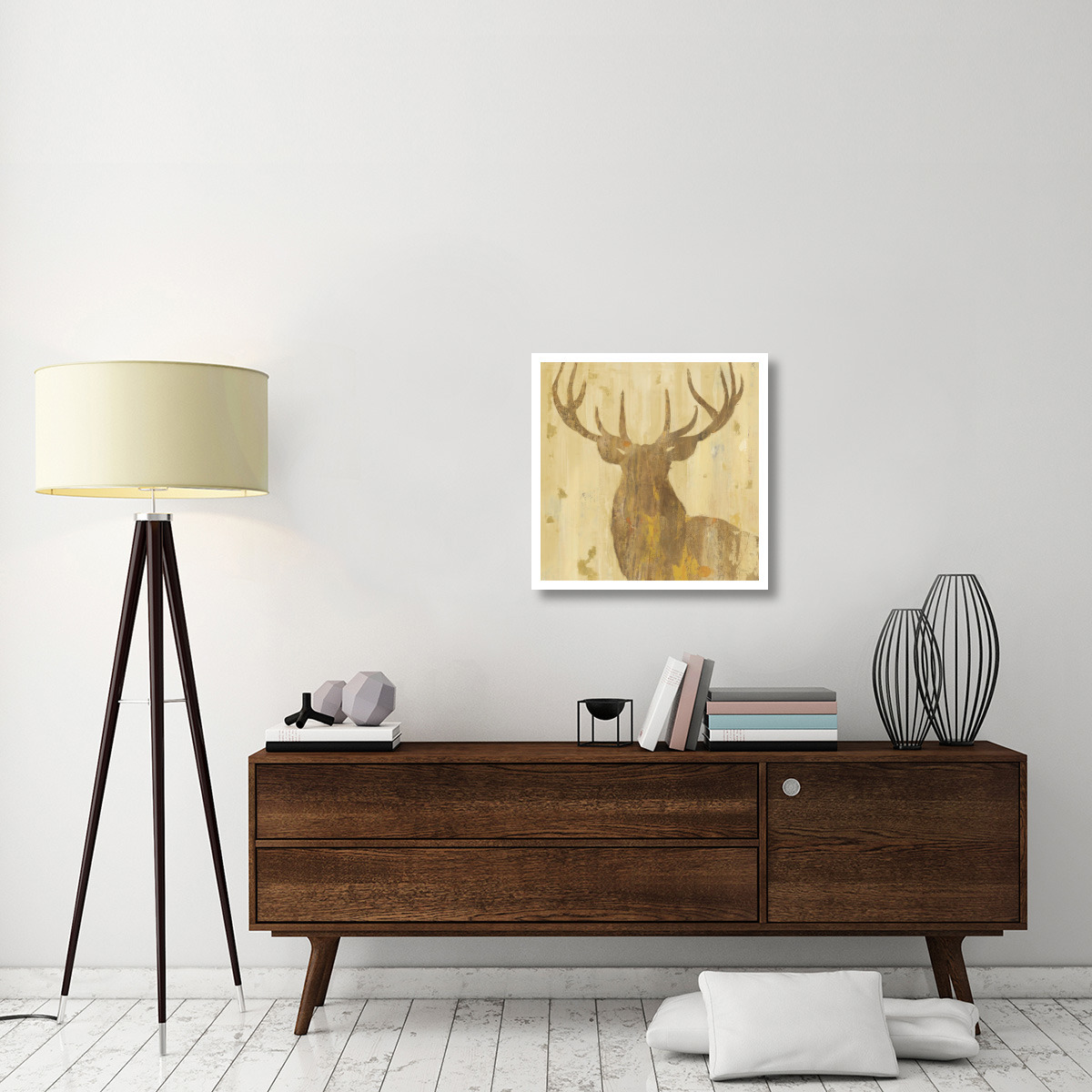 Golden Antlers III -Paper Art-26&quotx26"