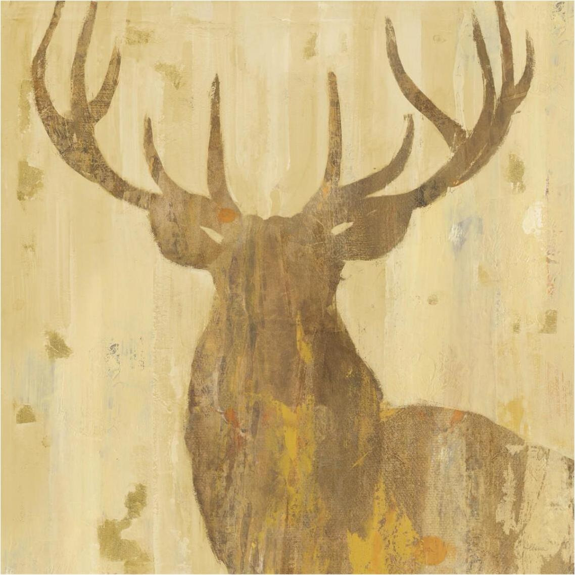 Golden Antlers III -Paper Art-38&quotx38"