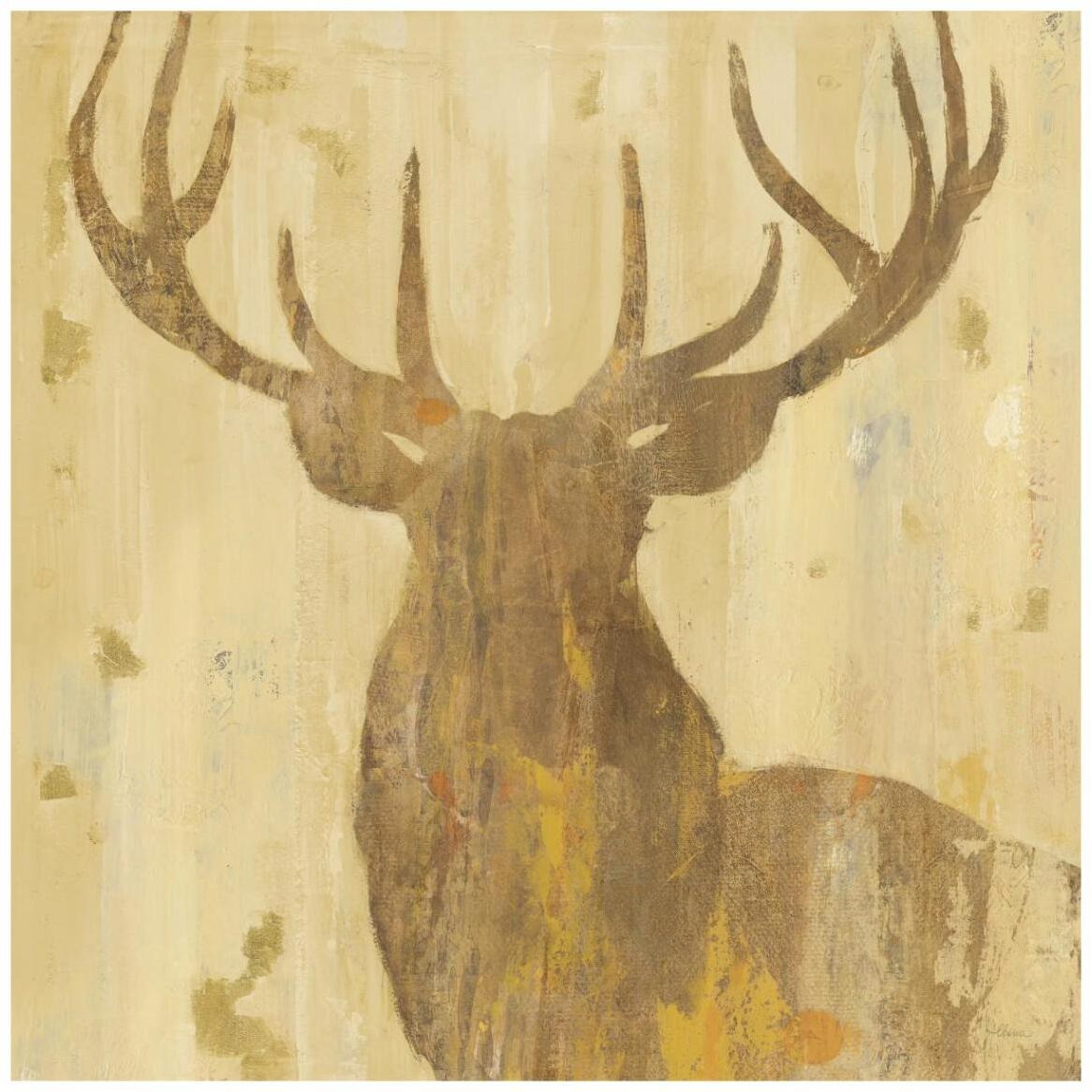 Golden Antlers III -Paper Art-42&quotx42"