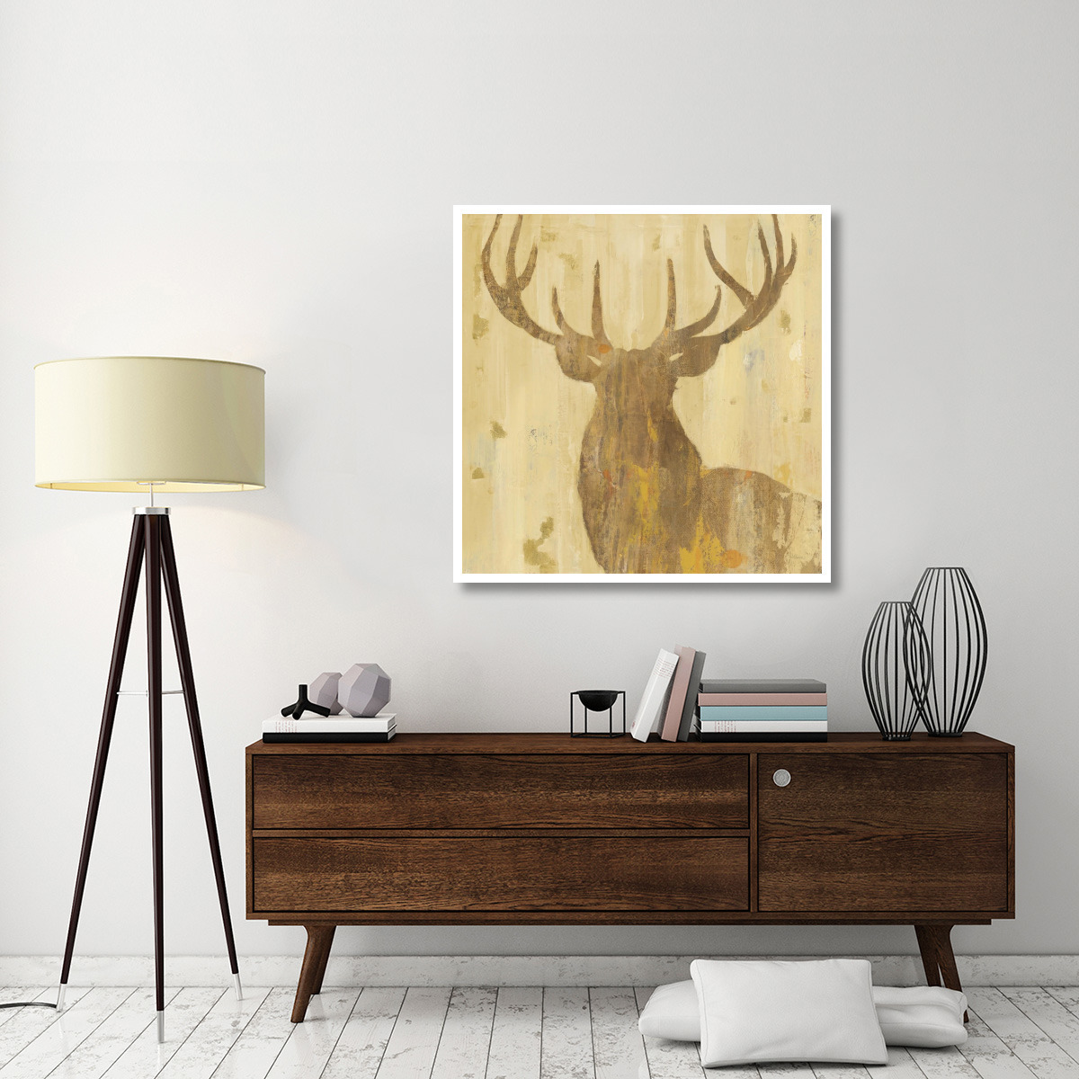 Golden Antlers III -Paper Art-42&quotx42"