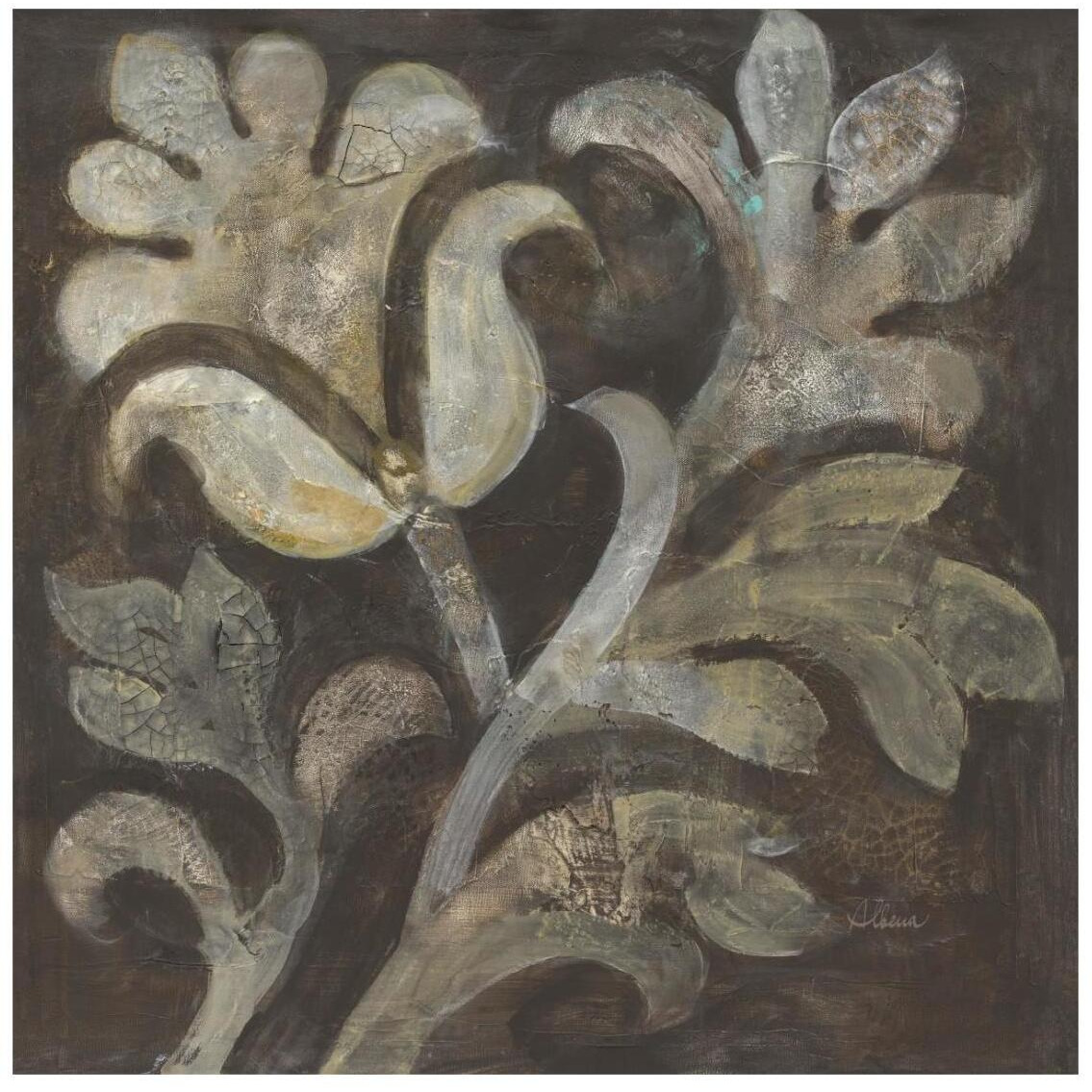 Fresco Floral II -Paper Art-26&quotx26"