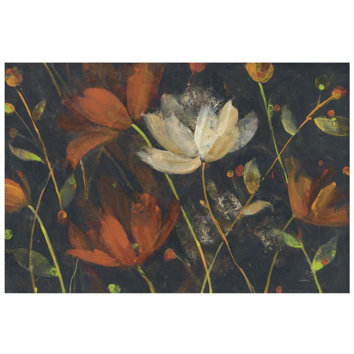 Moonlight Garden I Spice -Paper Art-20&quotx14"
