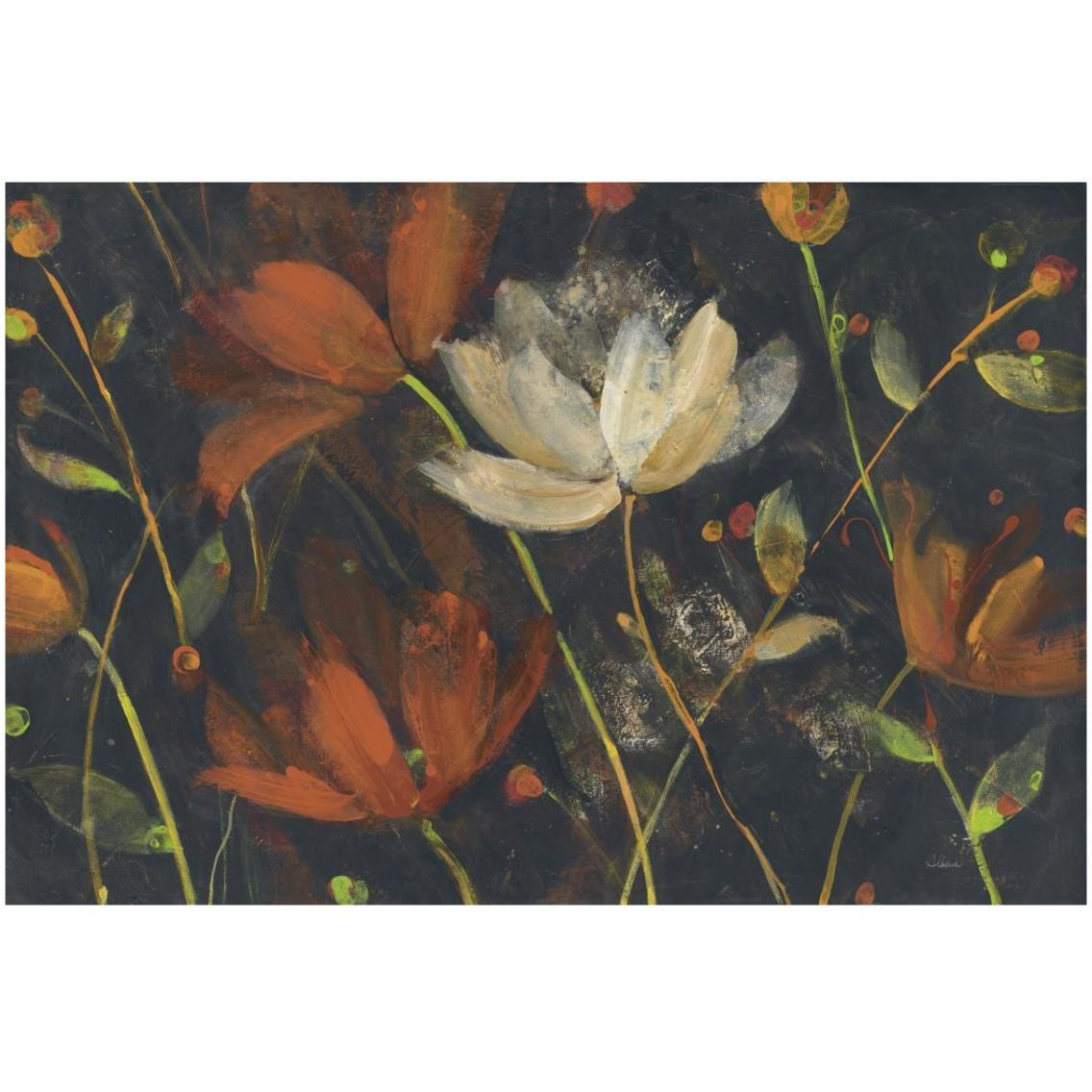 Moonlight Garden I Spice -Paper Art-32&quotx22"