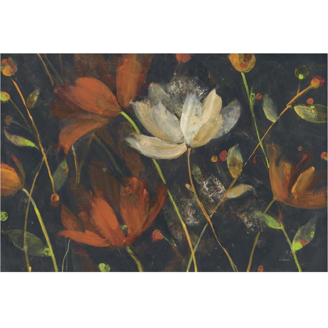 Moonlight Garden I Spice -Paper Art-38&quotx26"