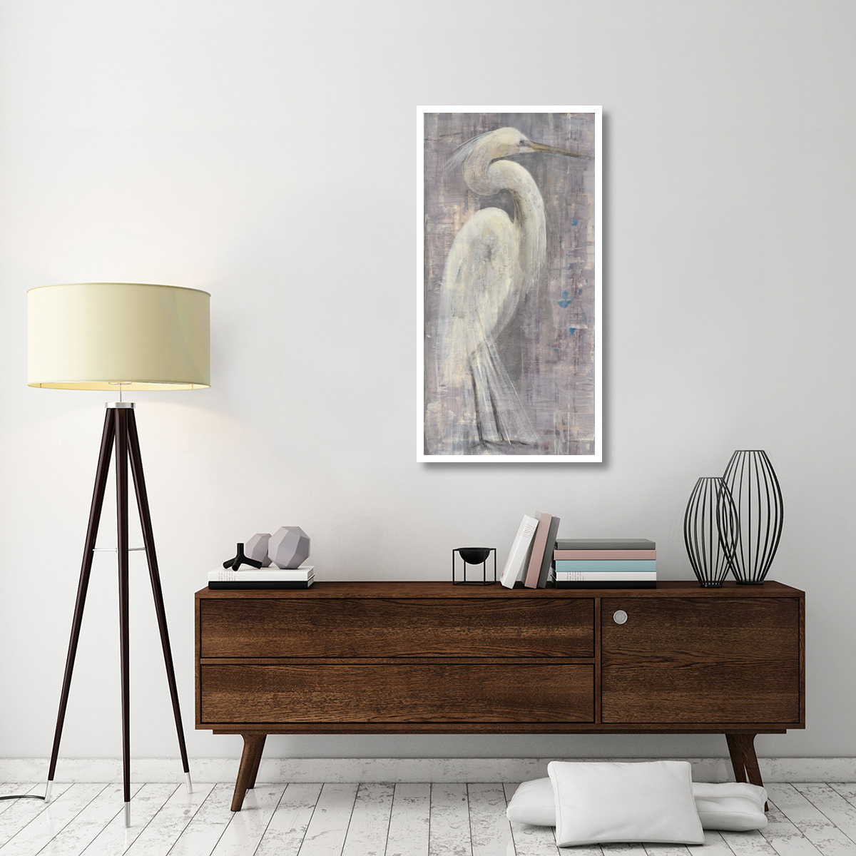 Coastal Egret I -Paper Art-26&quotx50"
