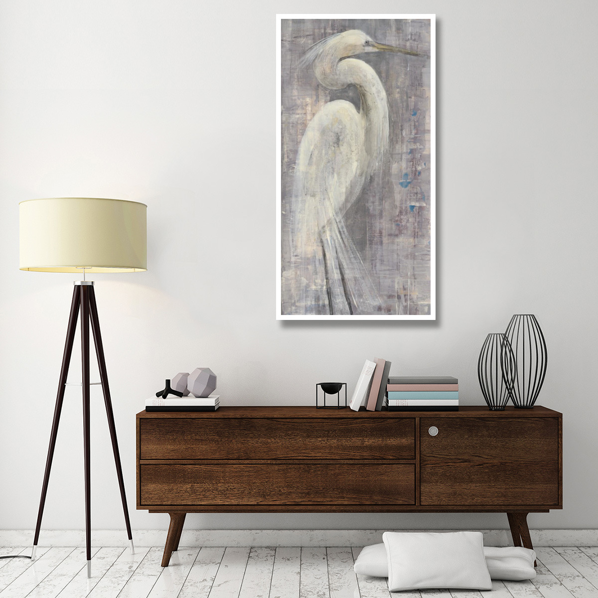 Coastal Egret I Legs -Paper Art-32&quotx62"