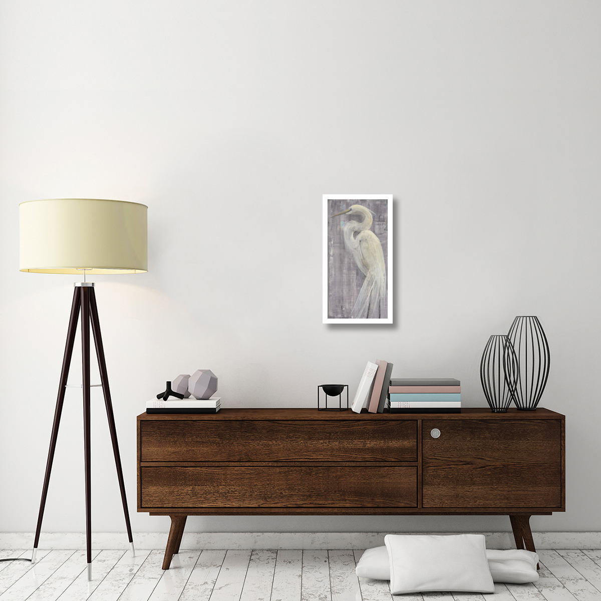 Coastal Egret II Legs -Paper Art-14&quotx26"