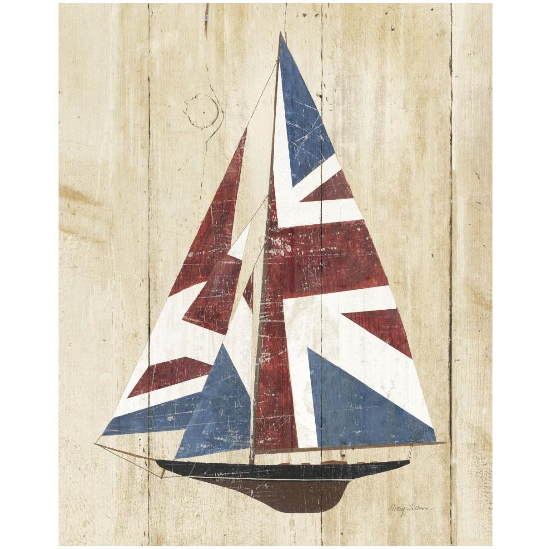 British Flag Sailboat -Paper Art-18&quotx22"