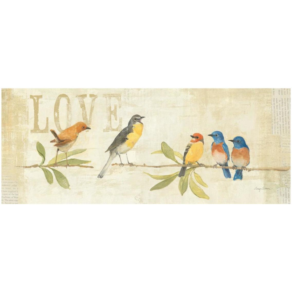 Adoration of the Magpie Panel I -Paper Art-32&quotx14"
