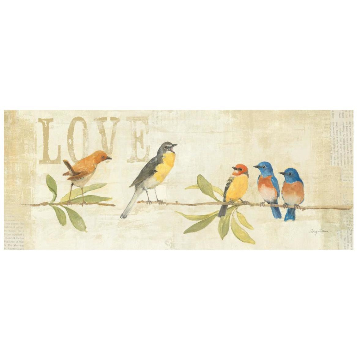 Adoration of the Magpie Panel I -Paper Art-42&quotx18"