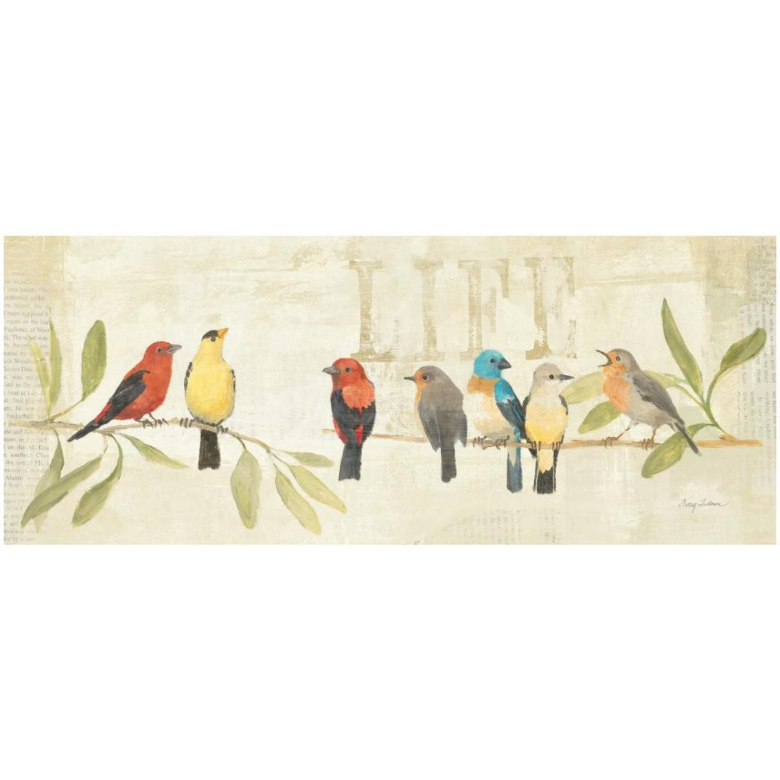 Adoration of the Magpie Panel II -Paper Art-32&quotx14"