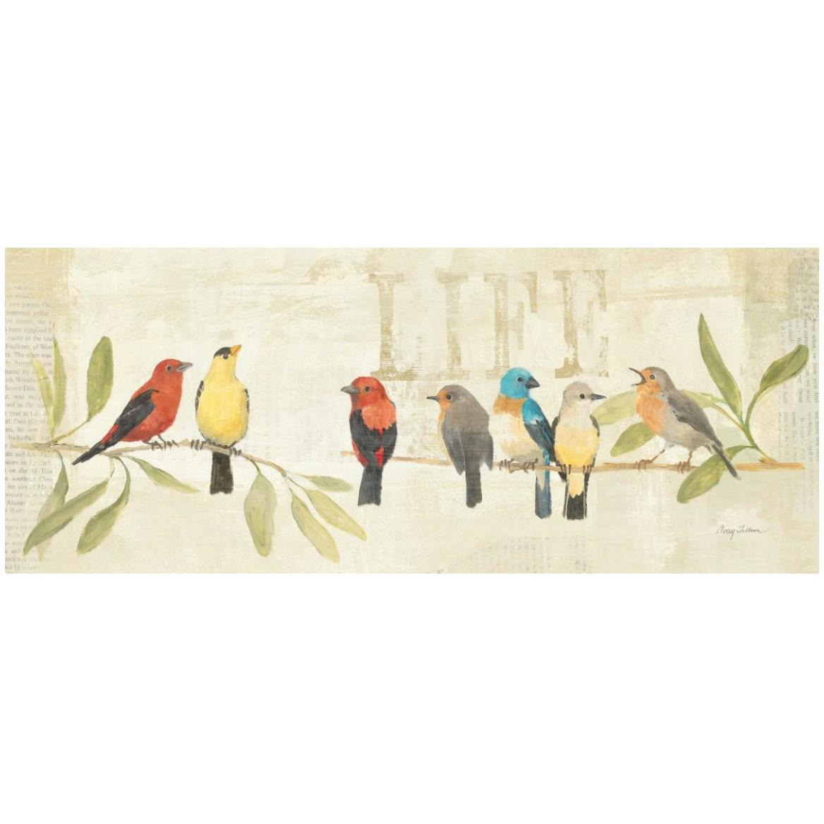 Adoration of the Magpie Panel II -Paper Art-52&quotx22"