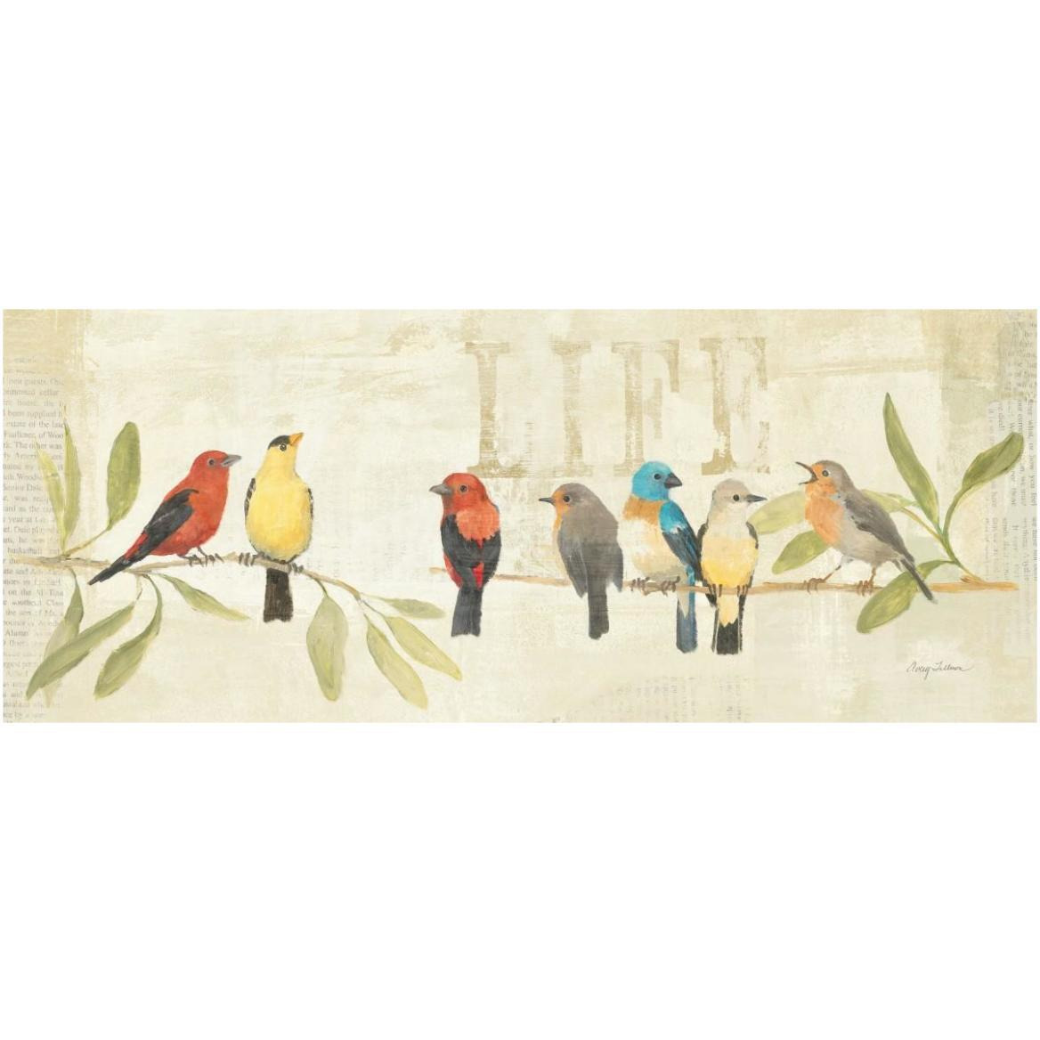 Adoration of the Magpie Panel II -Paper Art-62&quotx26"