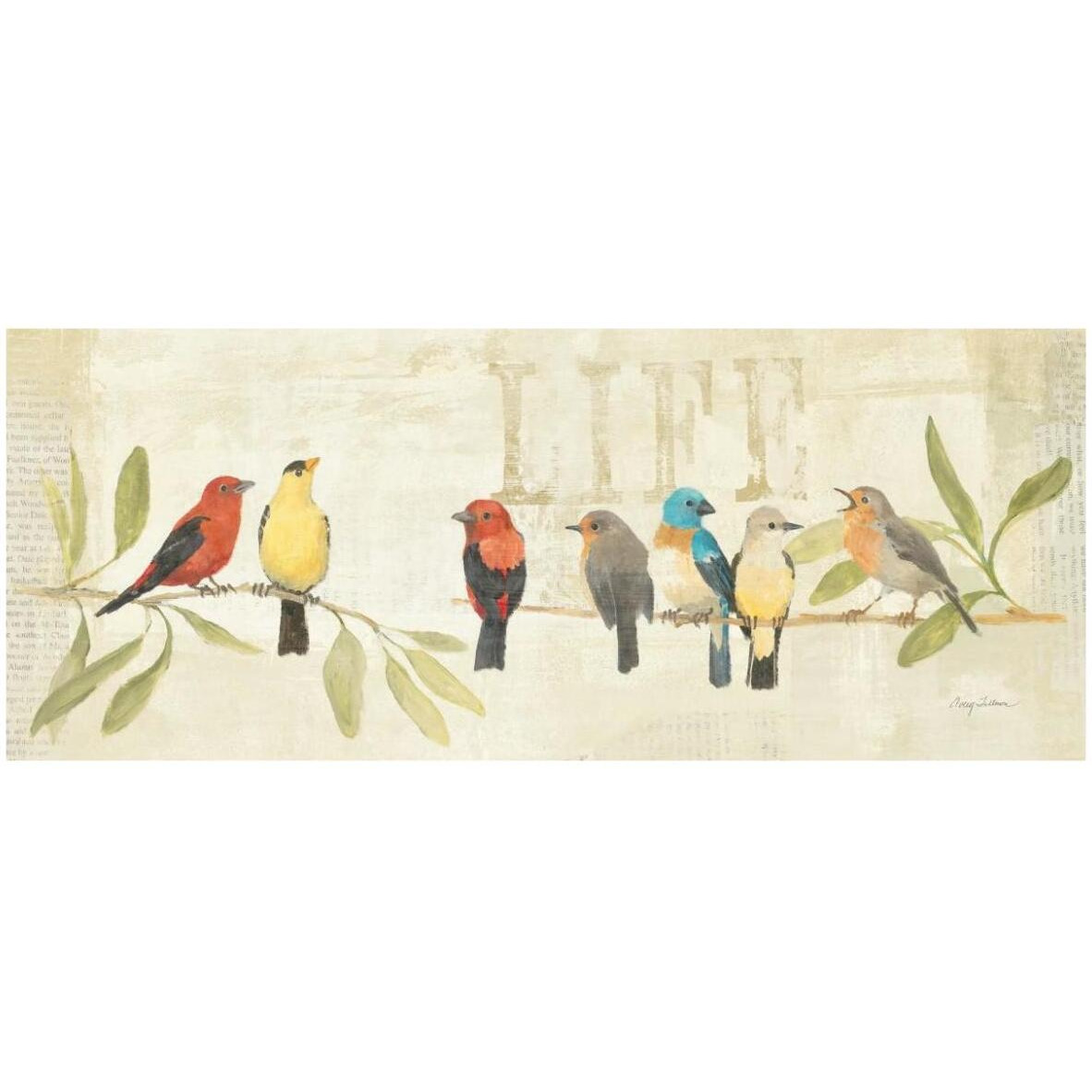 Adoration of the Magpie Panel II -Paper Art-77&quotx32"