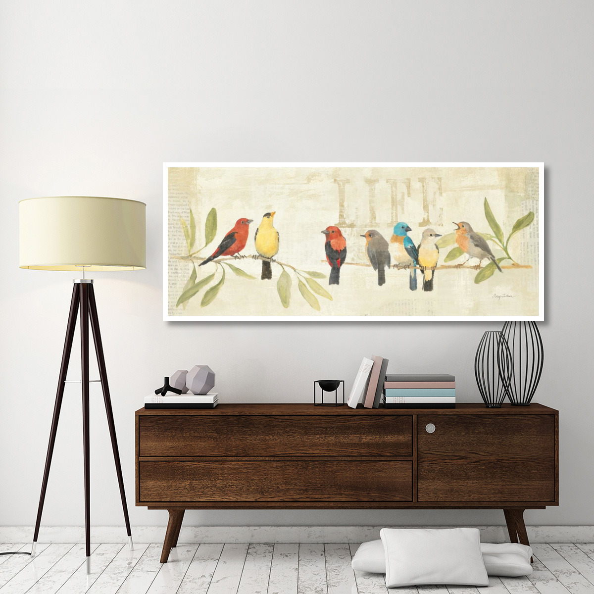 Adoration of the Magpie Panel II -Paper Art-77&quotx32"