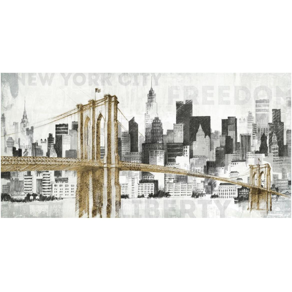 New York Skyline I -Paper Art-62&quotx32"
