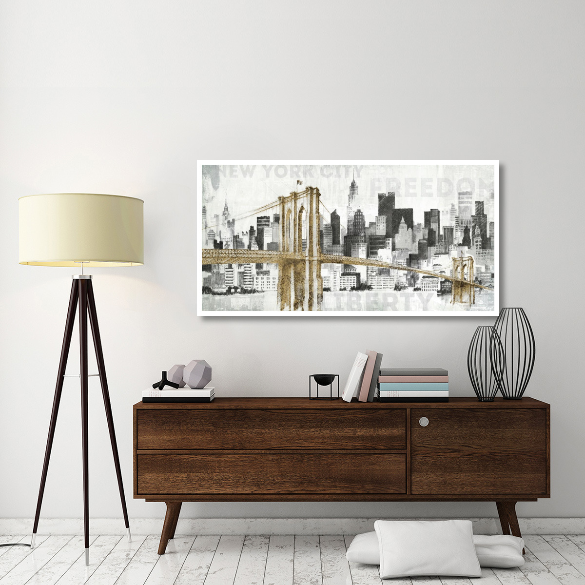 New York Skyline I -Paper Art-62&quotx32"