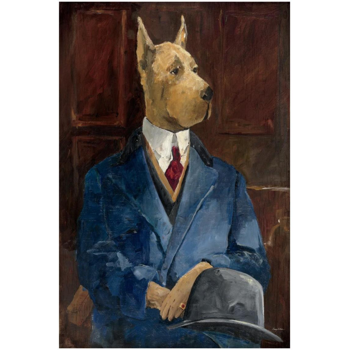 Inspector Dogleash -Paper Art-22&quotx32"