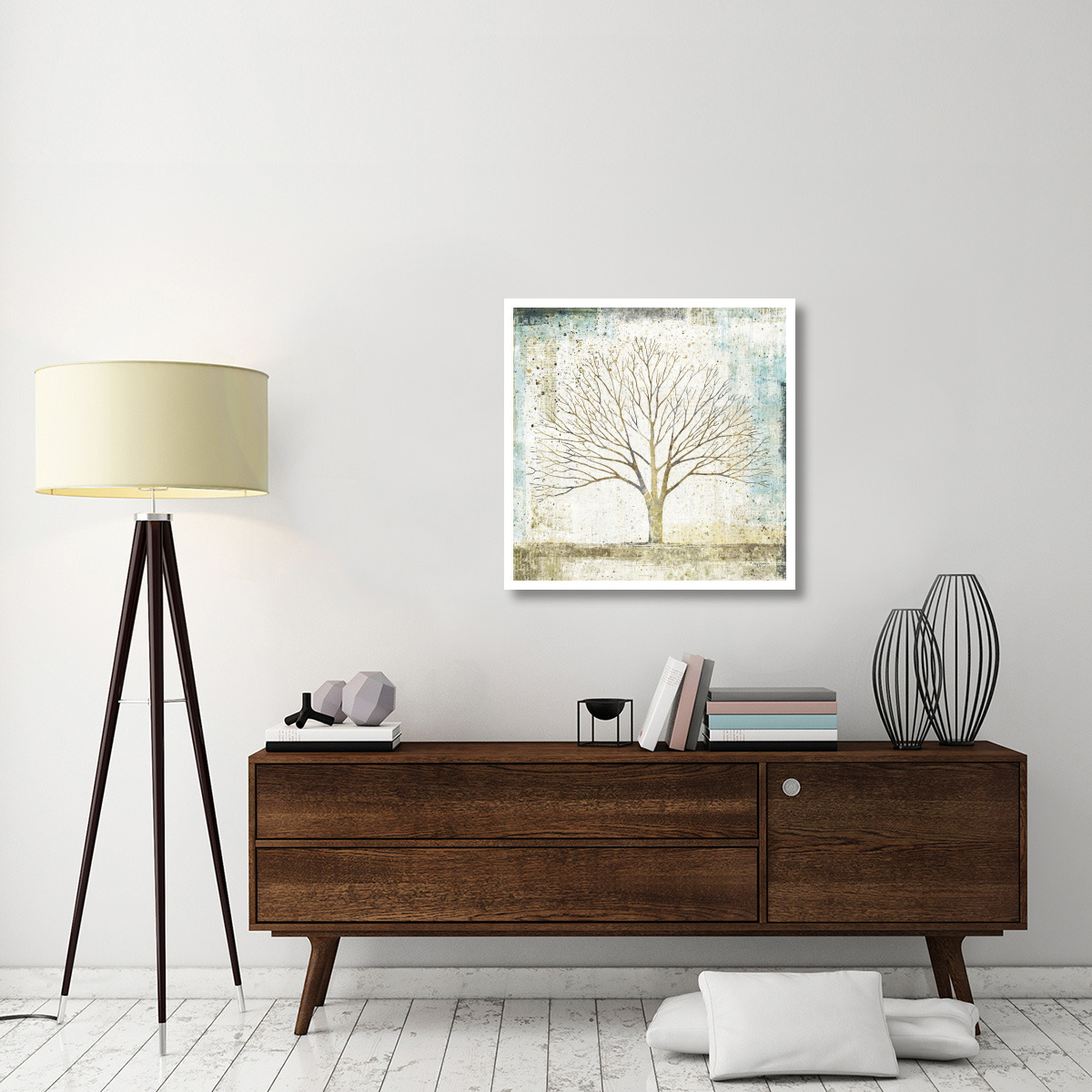 Solitary Tree Collage -Paper Art-32&quotx32"