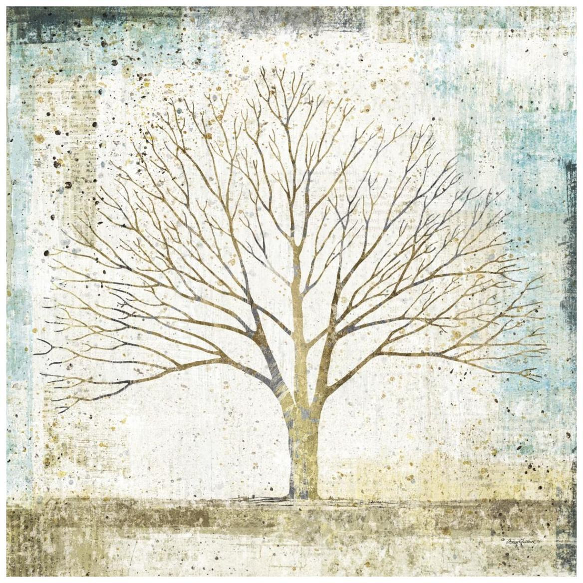 Solitary Tree Collage -Paper Art-42&quotx42"
