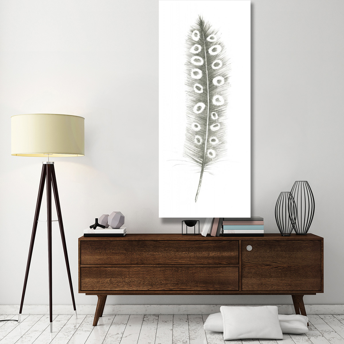 Feather Sketches VII -Paper Art-32&quotx77"