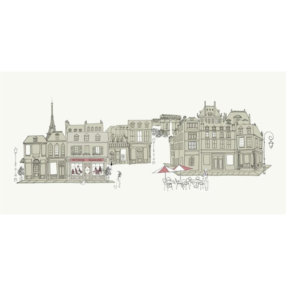 World Cafe V Paris II -Paper Art-74&quotx38"