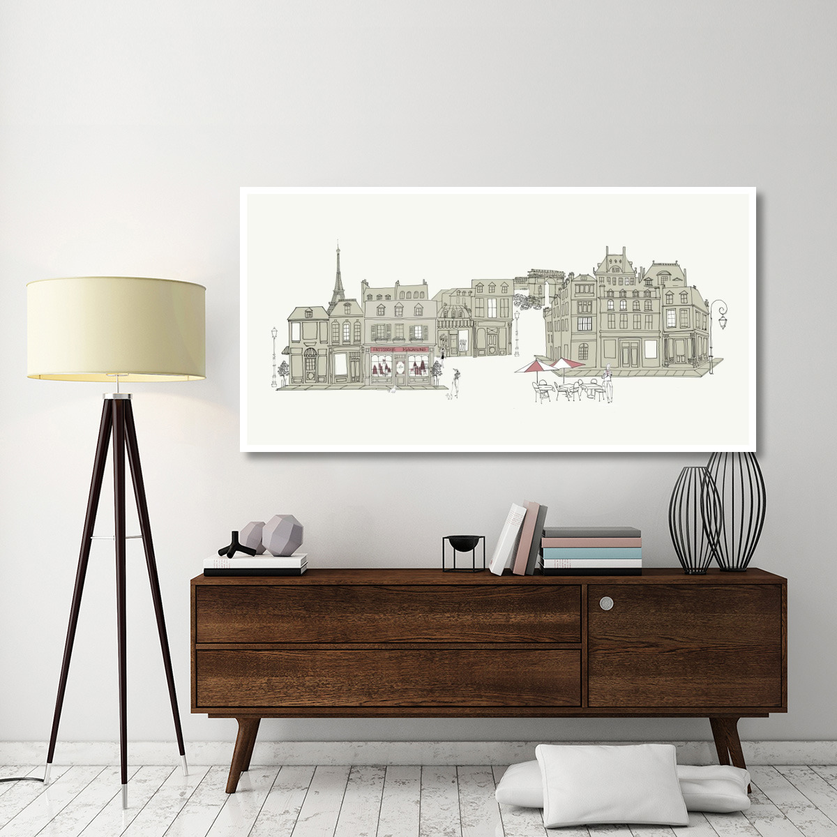 World Cafe V Paris II -Paper Art-74&quotx38"