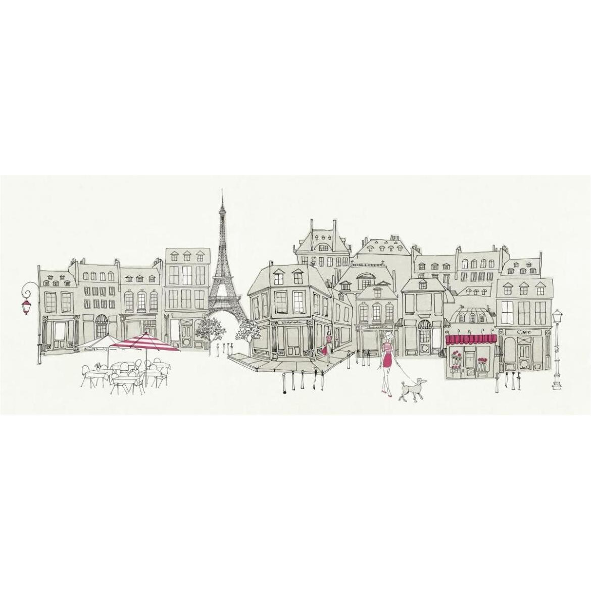 World Cafe II Paris Pink -Paper Art-77&quotx32"
