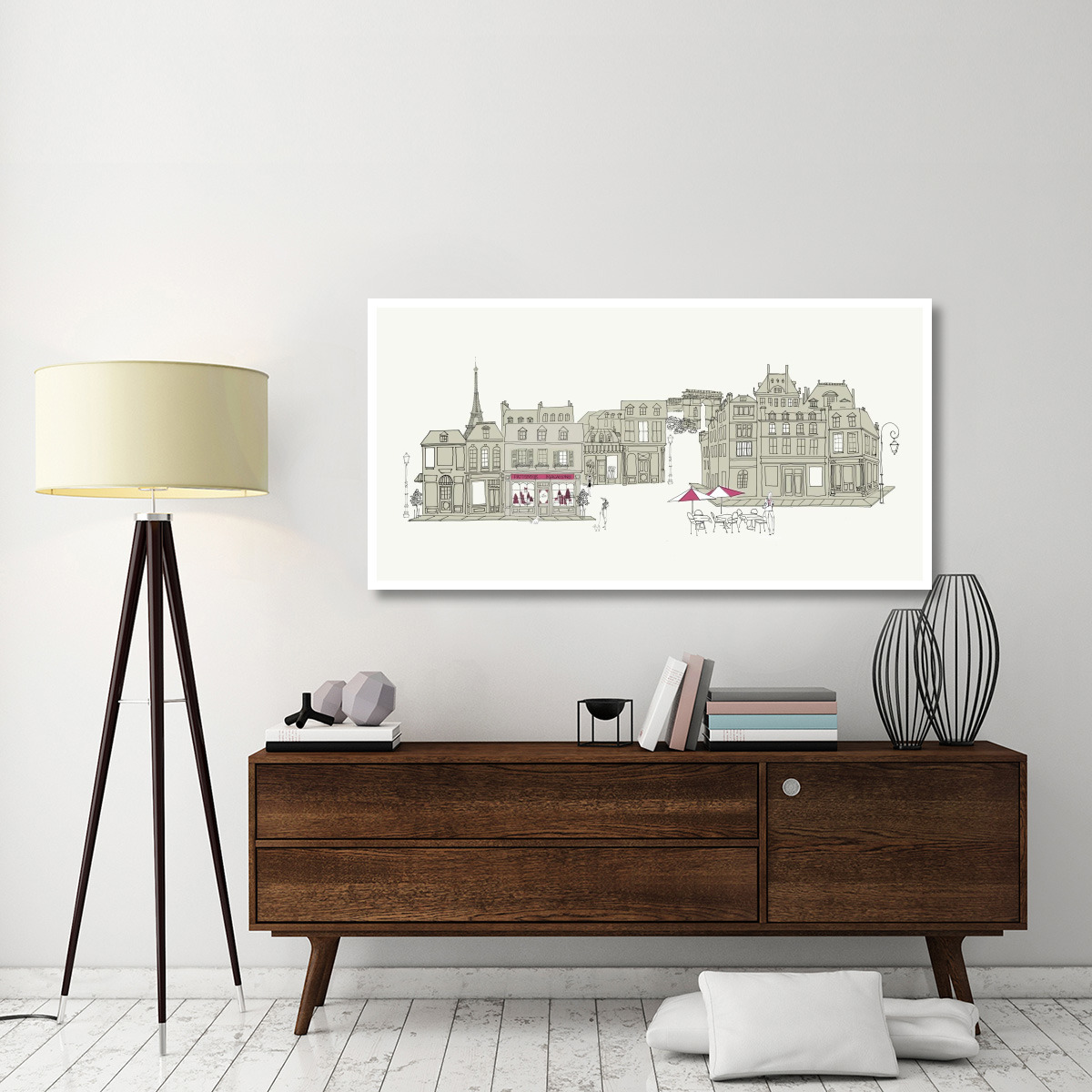 World Cafe V Paris II Pink -Paper Art-62&quotx32"