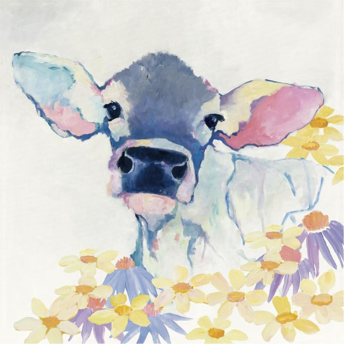 Bessie with Flowers -Paper Art-38&quotx38"