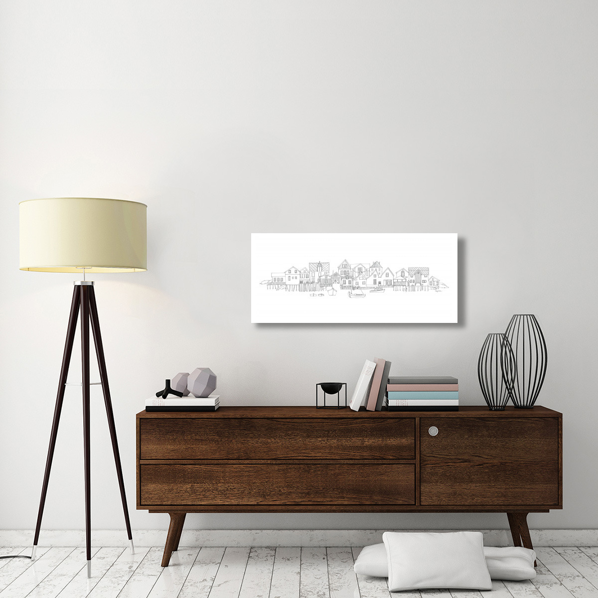 Nordic Village I -Paper Art-42&quotx18"