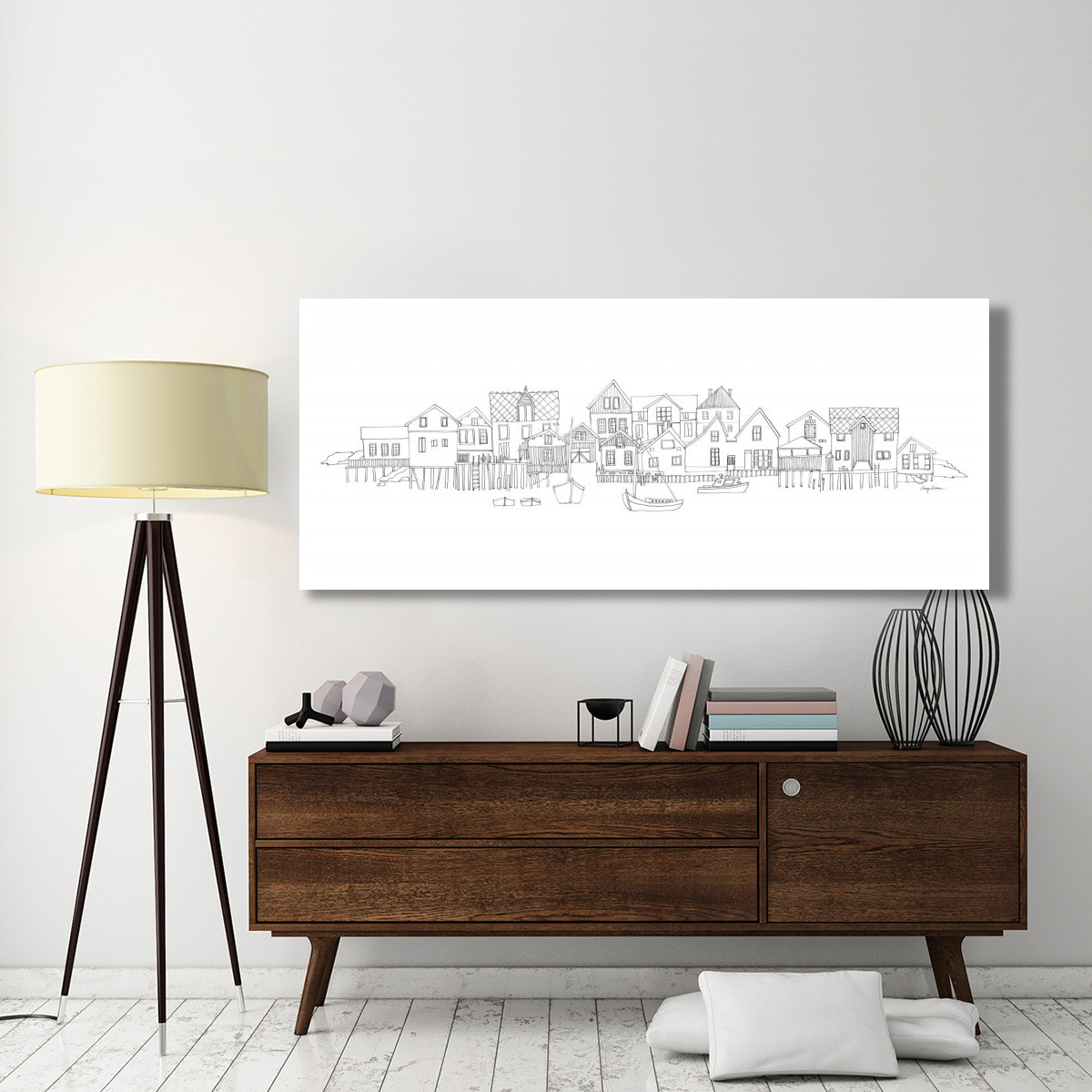 Nordic Village I -Paper Art-77&quotx32"