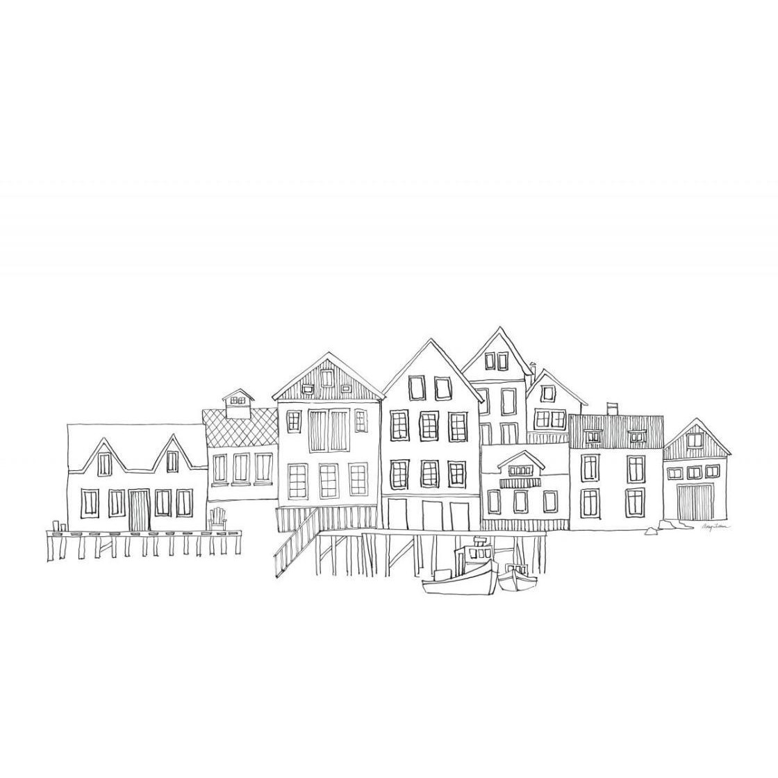 Nordic Village II -Paper Art-30&quotx24"