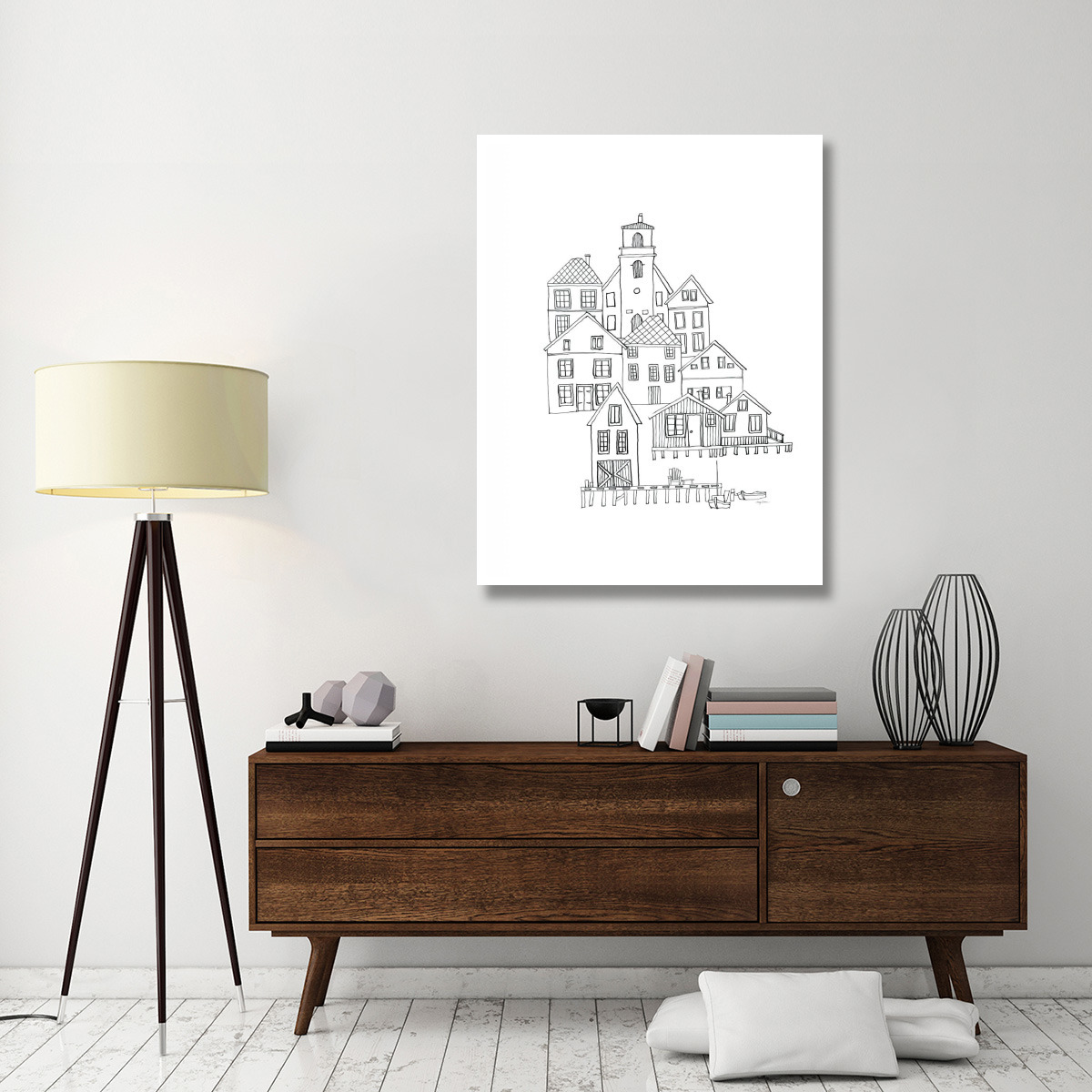 Nordic Village III -Paper Art-38&quotx50"