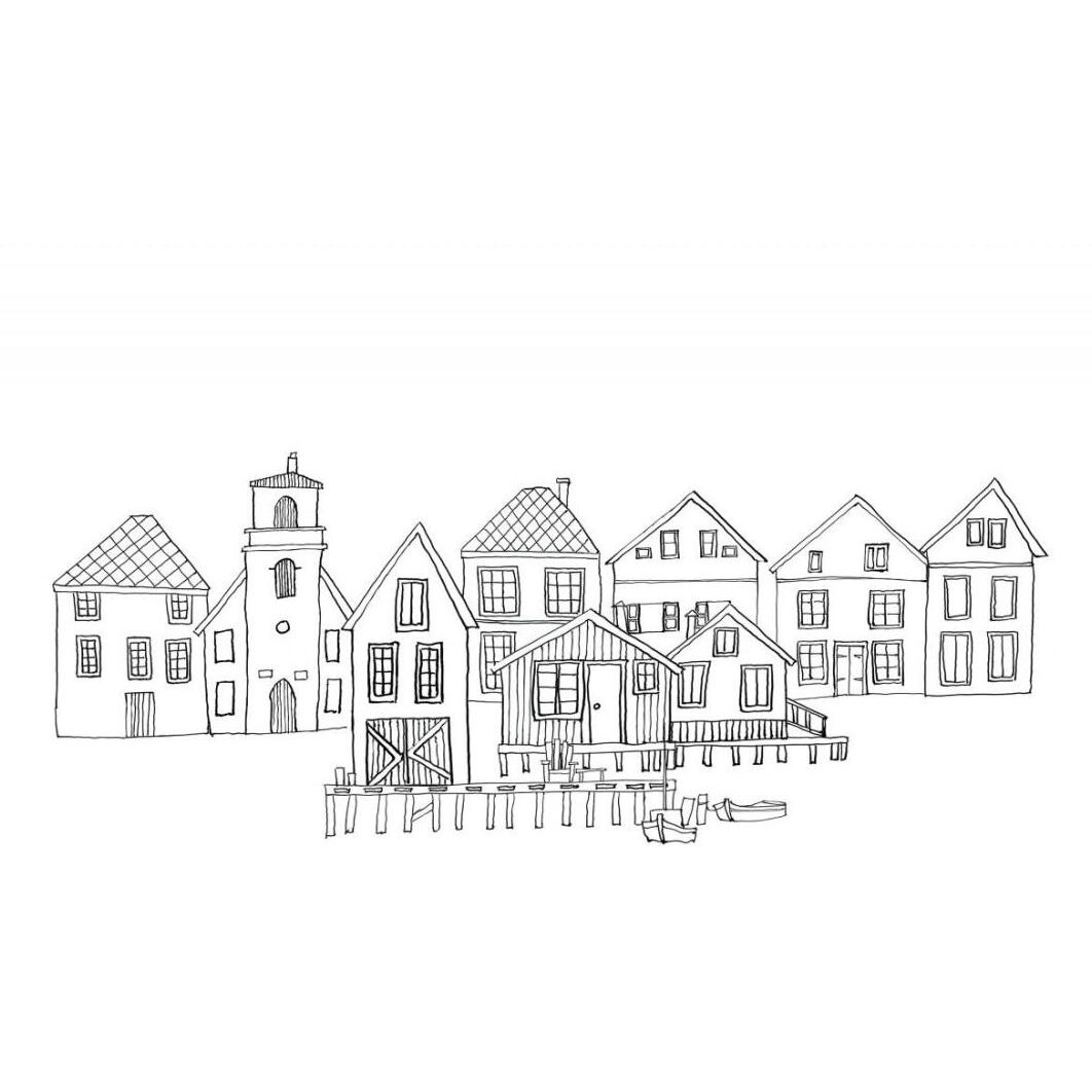 Nordic Village III Horizontal v2 -Paper Art-22&quotx18"