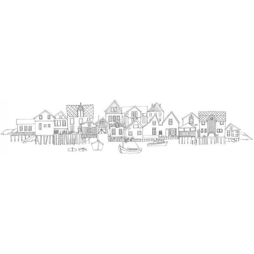 Nordic Village I Vertical -Paper Art-38&quotx50"