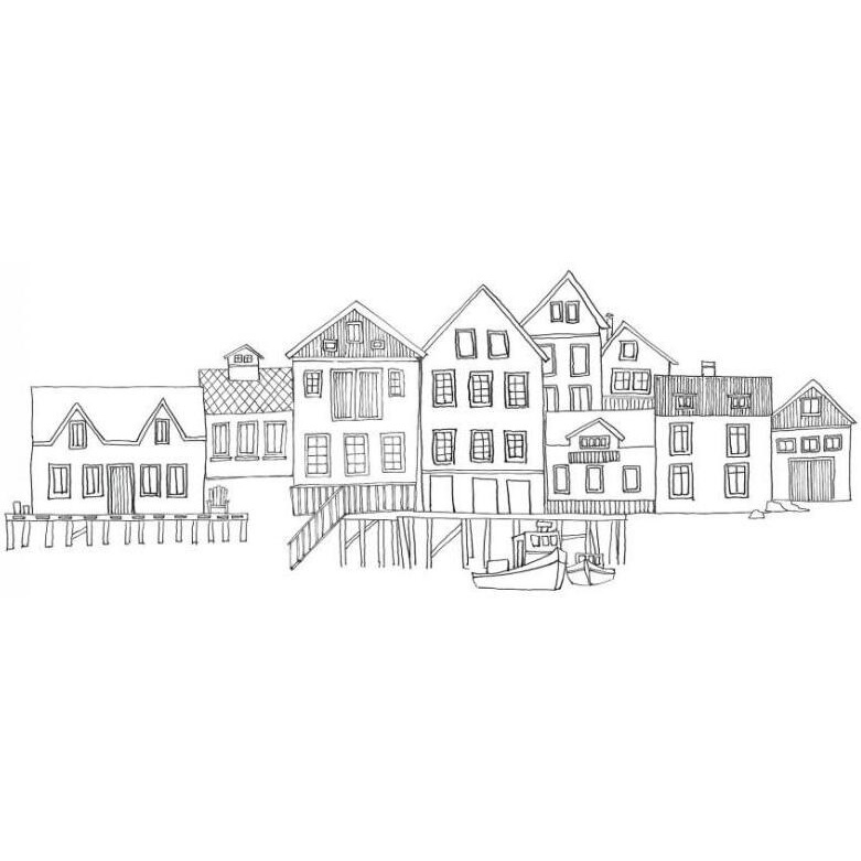 Nordic Village II Vertical -Paper Art-20&quotx26"