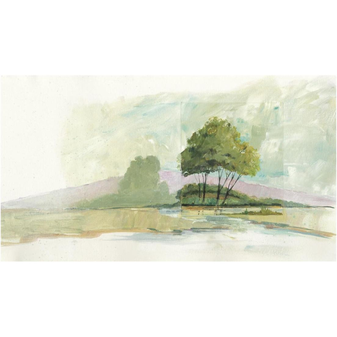 Lake Front II Dark -Paper Art-24&quotx14.32"