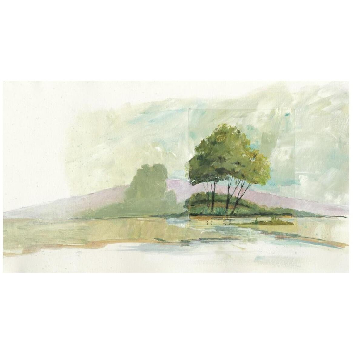 Lake Front II Dark -Paper Art-42&quotx24.4"