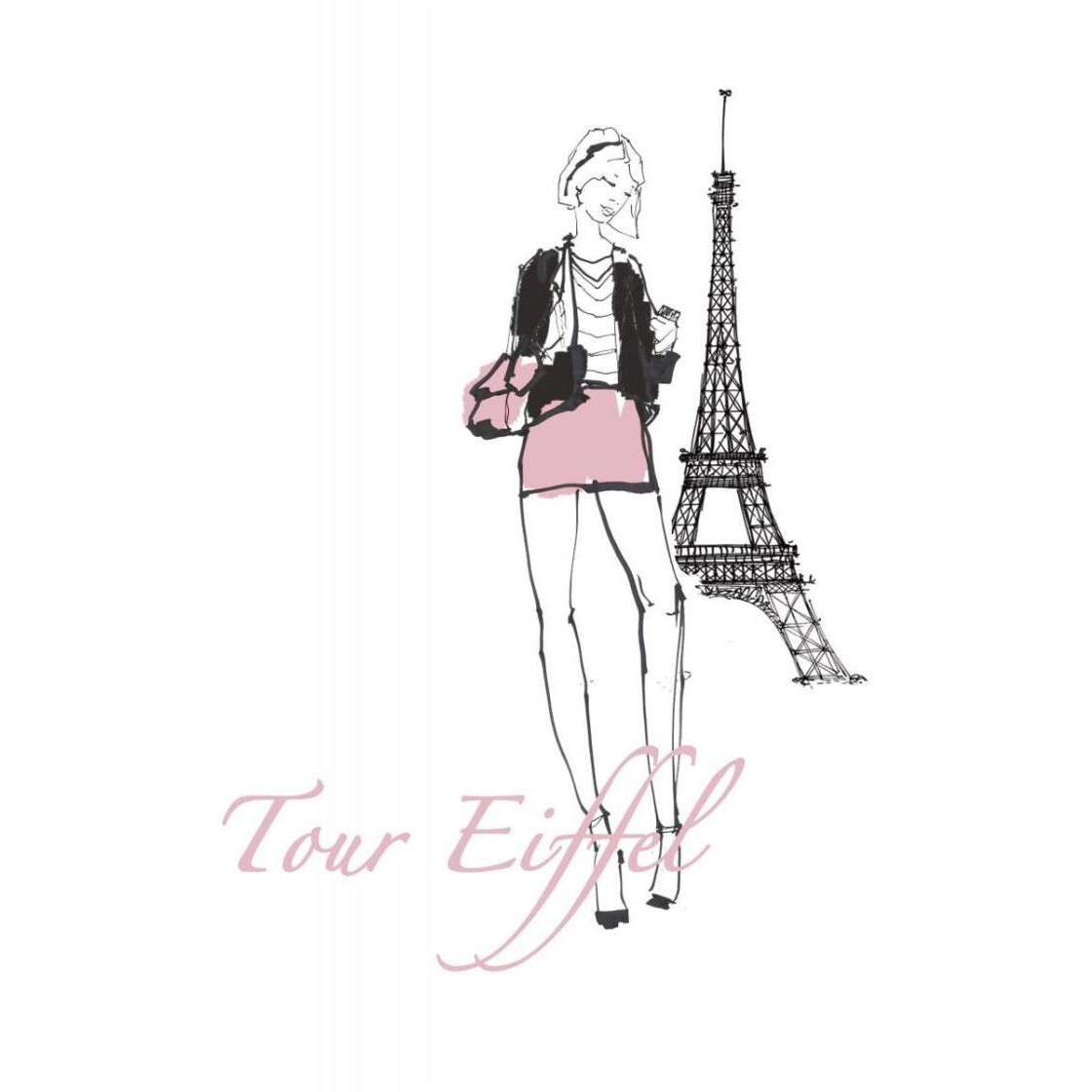 French Chic I Pink on White -Paper Art-24&quotx30"