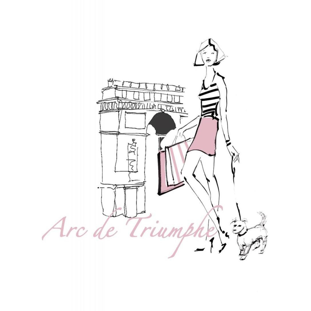 French Chic II Pink on White -Paper Art-18&quotx22"