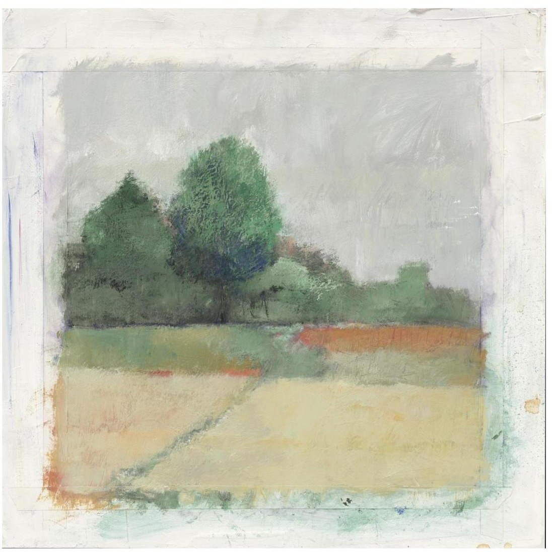 Path Through the Field Crop Green -Paper Art-20&quotx20"