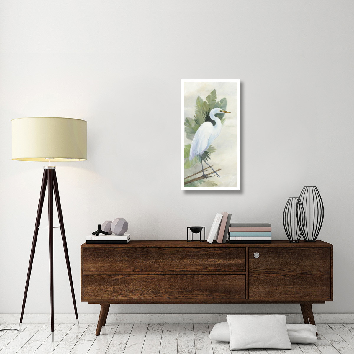 Standing Egret I Crop -Paper Art-20&quotx38"